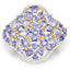 Anillo de Clúster de Tanzanita Baño de Oro de 14K