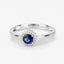 Bague de fiançailles en saphir bleu et diamant de 0,52 carat en or blanc 14 carats