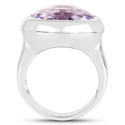 8.00 Carat Pink Amethyst Sterling Silver Engagement Ring
