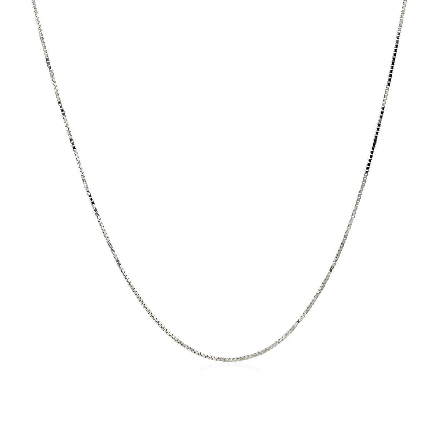 14k White Gold Adjustable Box Chain - 0.6mm