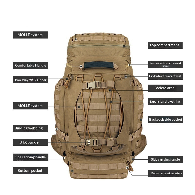 Mochila táctica impermeable de 90L de alta resistencia