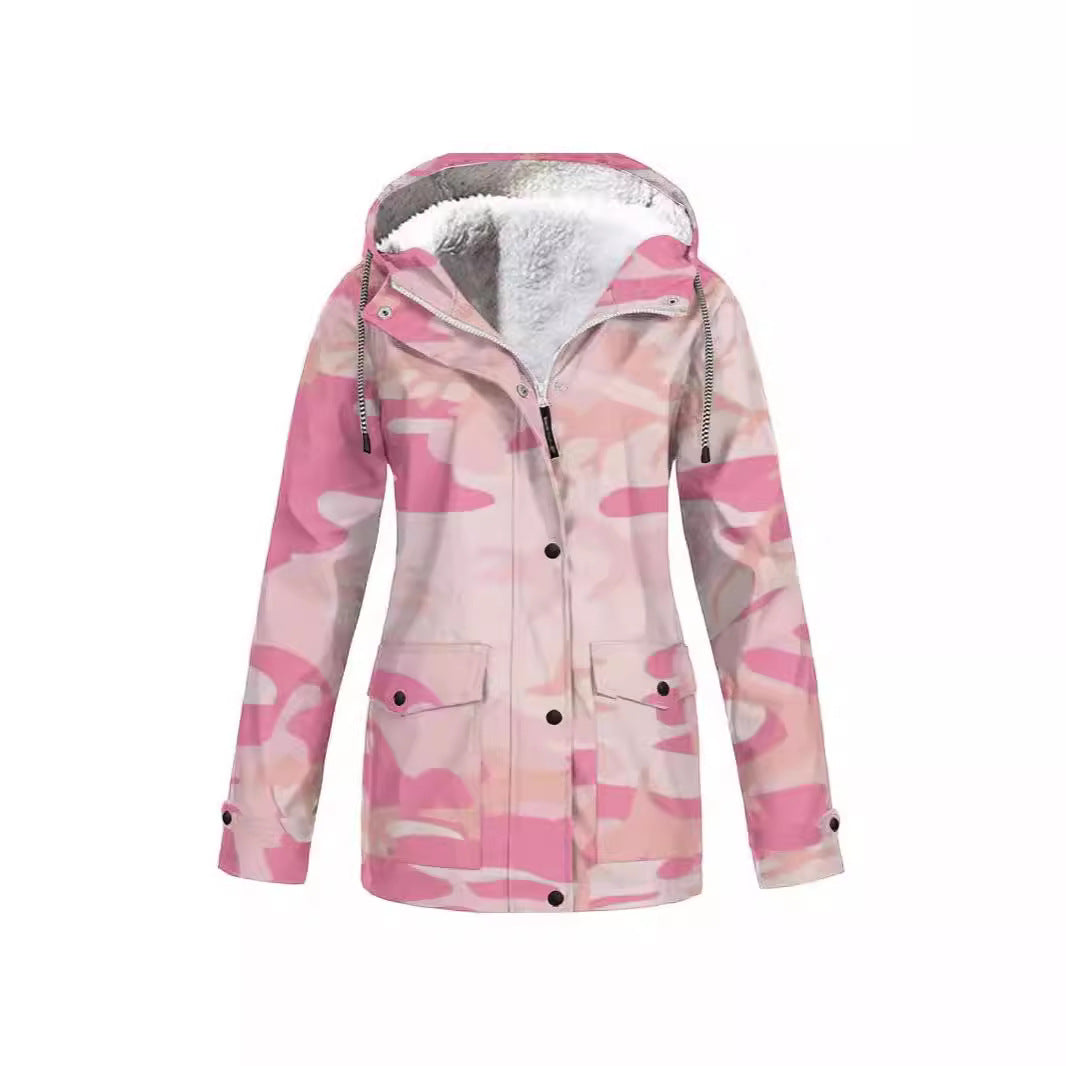 Hooded Camouflage Waterproof Outdoor Shell Jacket