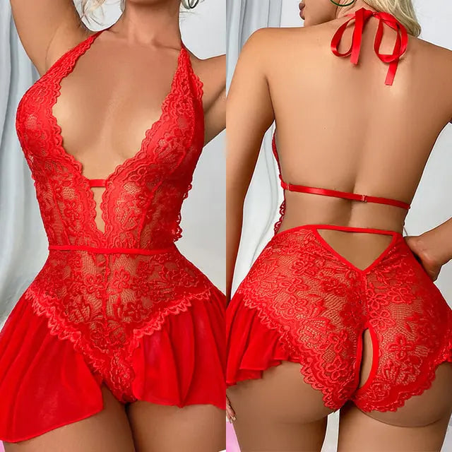 Conjunto de Lencería de Encaje Elegante para Bodas