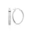 Sterling Silver Flat Oval Hoop Earrings with Rhodium Plating