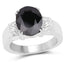 5.29 Carat Black Sapphire & White Topaz Sterling Silver Ring