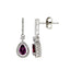 1.00ct Rhodolite Garnet Dangle Earrings in 14KT White Gold