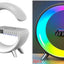 Intelligent G Shaped LED Lamp with Bluetooth Speaker & Wireless Charger