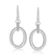 Boucles d'oreilles pendantes en argent sterling rhodié avec diamants
