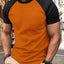 Men's Plus Size Round Neck Contrast T-Shirt