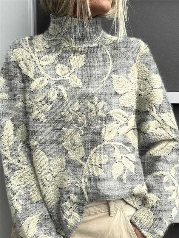 Elegant Christmas Abstract Print Cardigan for Women