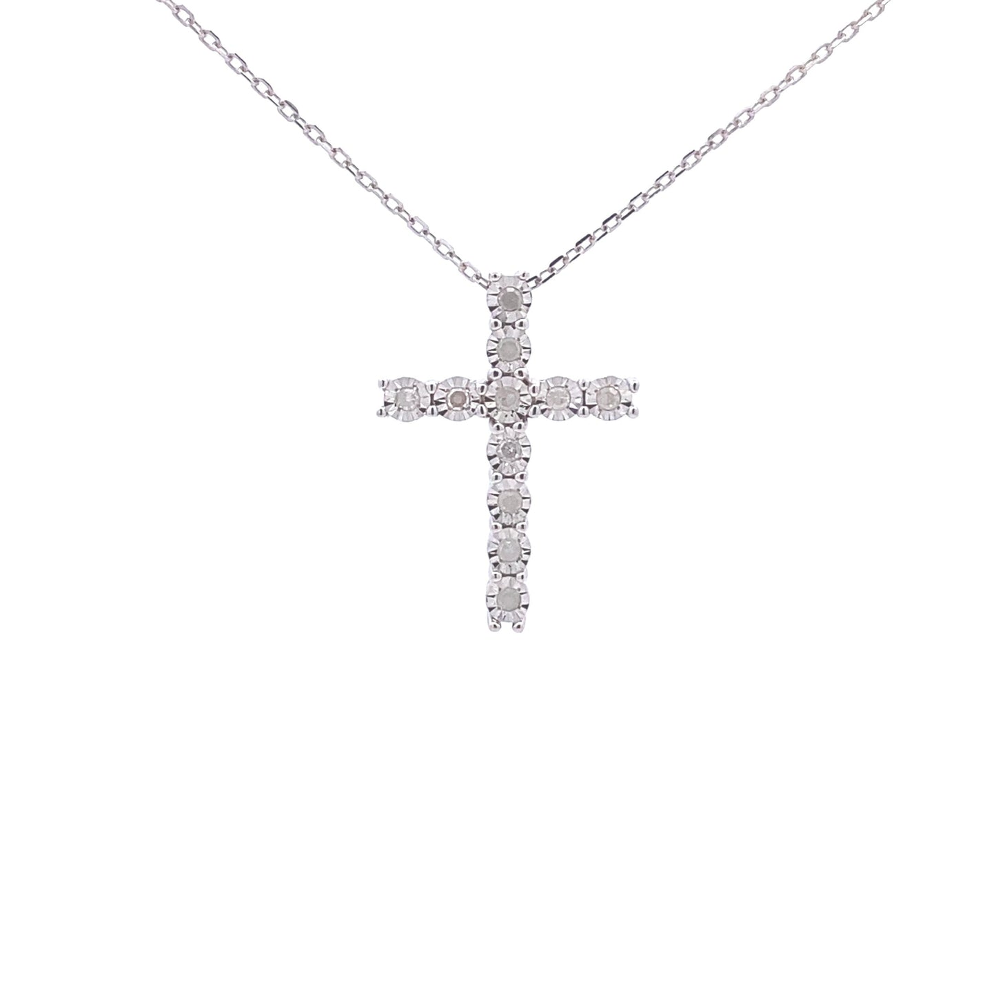 Pendentif Croix en Diamant de 0,25 ct en Argent Sterling