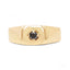 Bague Solitaire en Diamant Noir Plaqué Or Jaune 14K