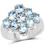 Anillo de Compromiso de Plata Esterlina con Topacio Azul Genuino de 3.24 Quilates