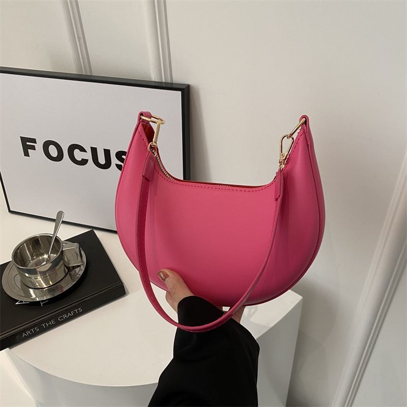 Bolso de Hombro Texturizado en Forma de Media Luna Niche para Mujeres