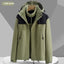 Unisex Colorblock Hooded Windbreaker Jacket with Pockets