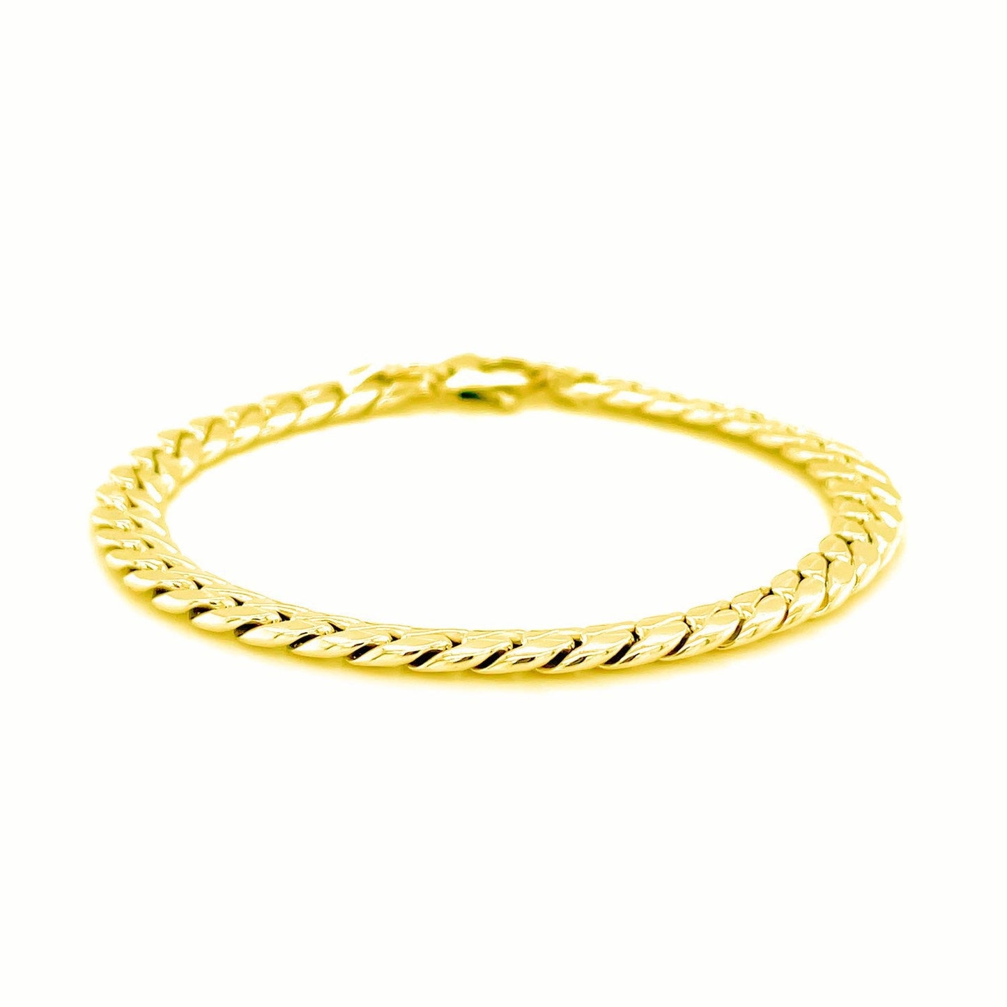 Bracelet en maillons cubains en or jaune 14K