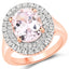 5.48 Carat Kunzite and White Topaz Sterling Silver Engagement Ring
