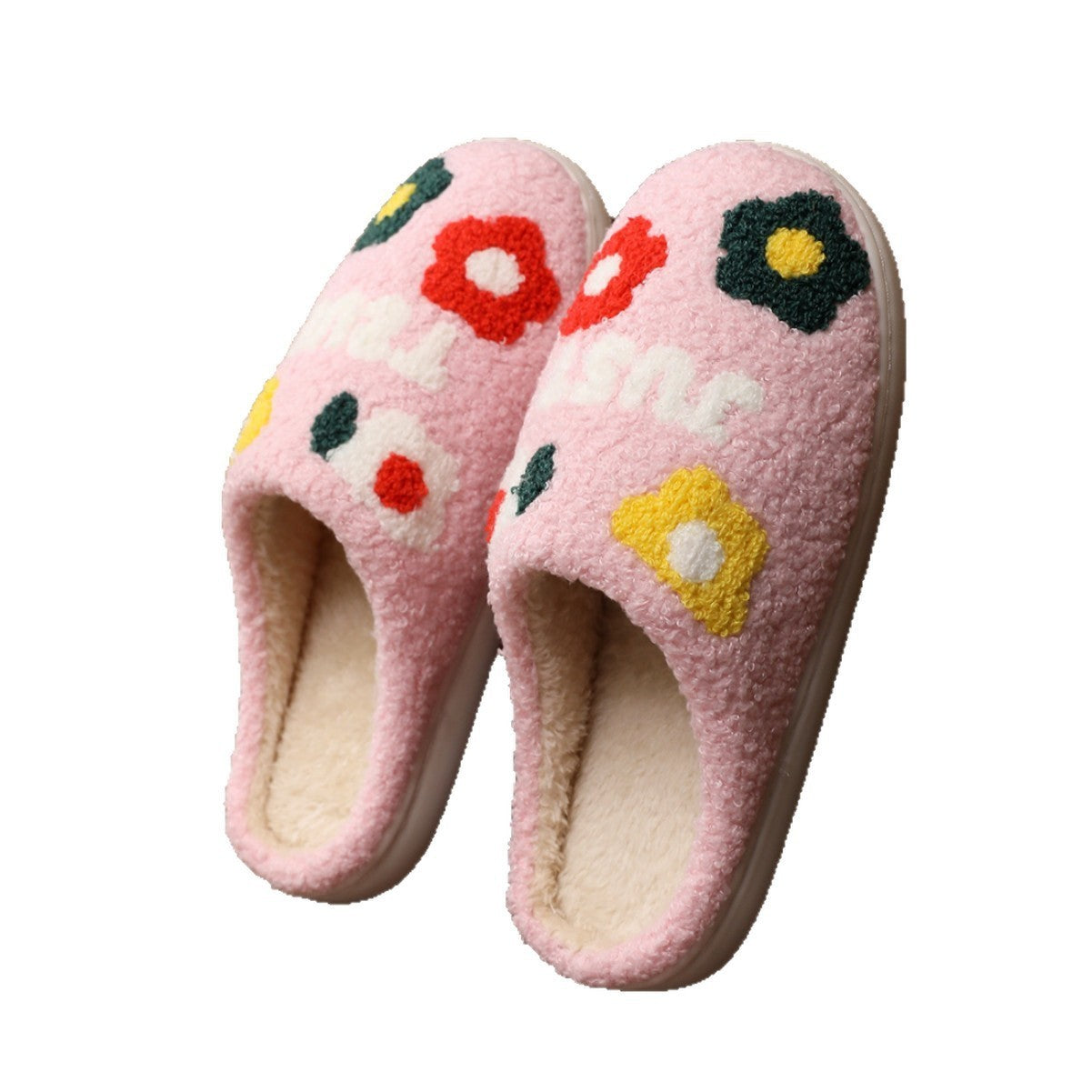 Chaussons en coton à fleurs pour femmes
