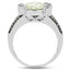 Anillo de Plata Esterlina con Amatista Verde de 3.59 Quilates y Diamantes
