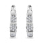 Boucles d'oreilles créoles en argent sterling .925 avec diamants cultivés en laboratoire en forme de
