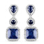 11.62 Carat Dyed Sapphire Sterling Silver Earrings