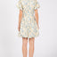 Vestido Mini Elegante de Verano con Ojal Floral y Mangas Abullonadas