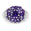 3.29 Carat Genuine Amethyst Cluster Ring in Sterling Silver