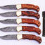 SET OF 5 ARTISAN DAMASCUS STEEL FOLDING KNIVES - Korvel