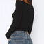 Long Sleeve Sweetheart Neck Crop T-Shirt
