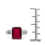 Bague en rubis rempli de verre et topaze blanche de 4,30 ct. t.w. en argent sterling