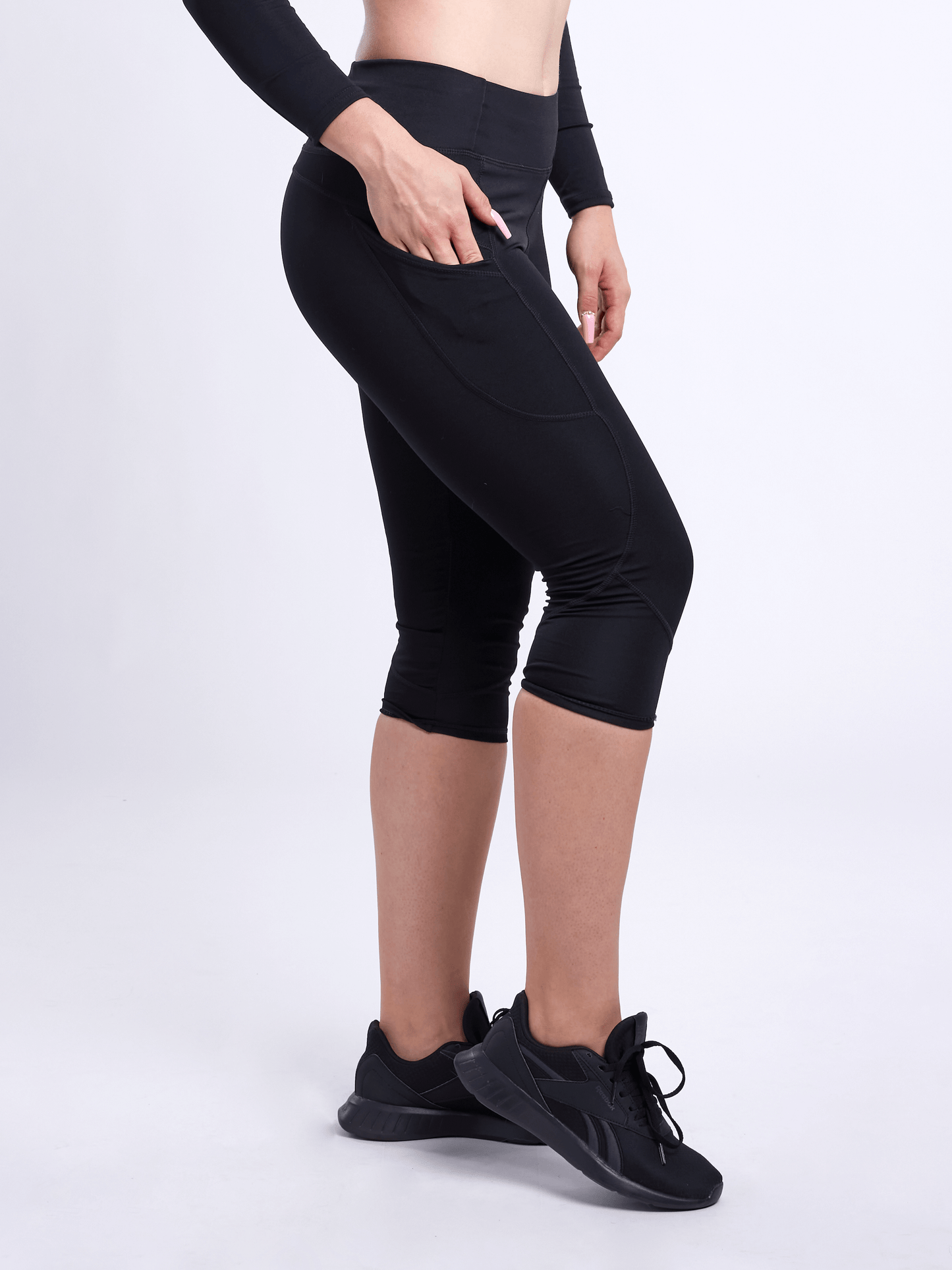JupiterGear Mid-Rise Capri Fitness Leggings with Pockets