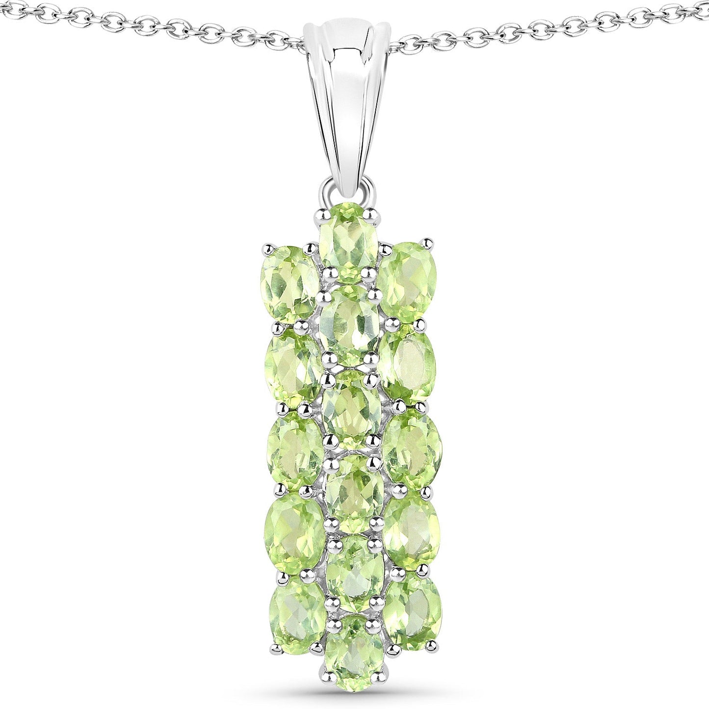 Ensemble de bijoux en argent sterling .925 avec péridot véritable de 8,84 carats