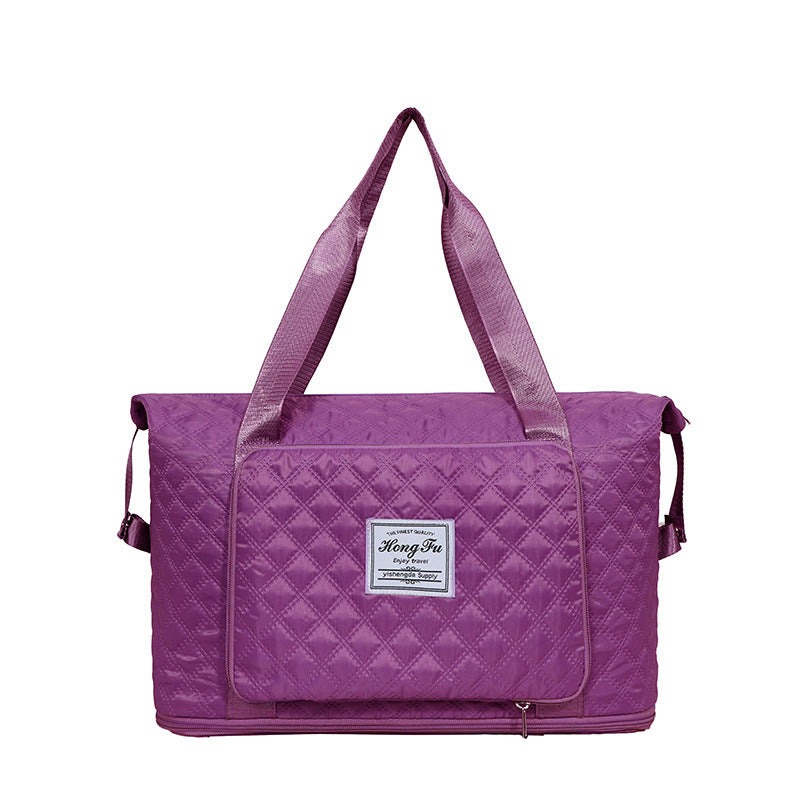 Foldable Travel Duffle Bag with Rhombus Design