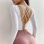 Long Sleeve Sports Crop Top with Chest Pad for Women