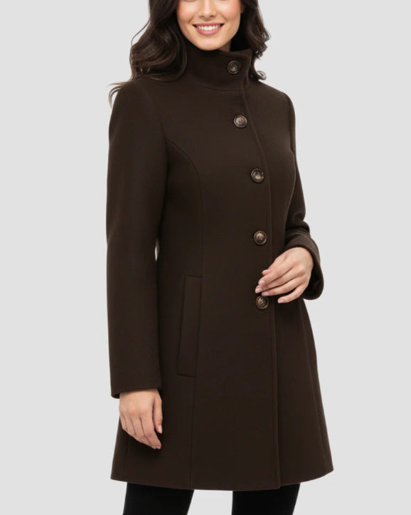 Manteau Femme Casual à Col Montant Automne Hiver