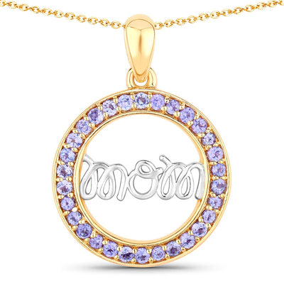 0.64 Carat Genuine Tanzanite Sterling Silver Pendant