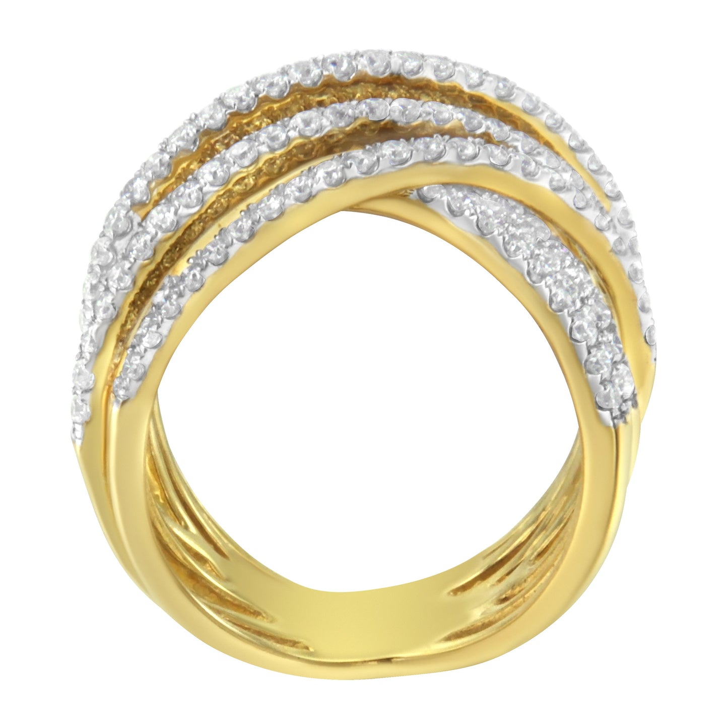 10KT Yellow Gold Diamond Bypass Ring