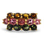 Bague en cluster en tourmaline multi en plaqué or jaune 14K