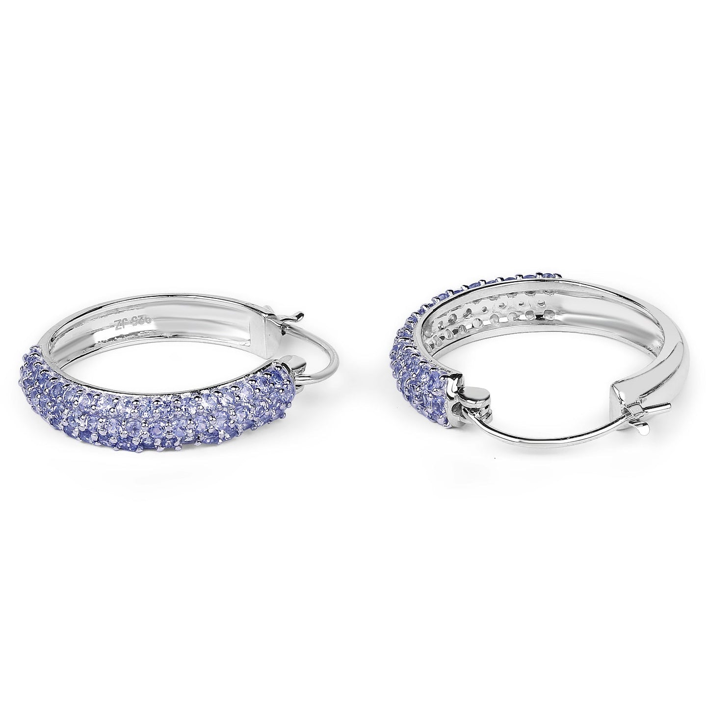 Elegant 3.06 Carat Genuine Tanzanite Sterling Silver Earrings
