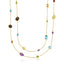 14k Yellow Gold Double Layer Multi Gem Necklace