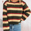 Chic Striped Long Sleeve Sweater with Round Neck - Korvel