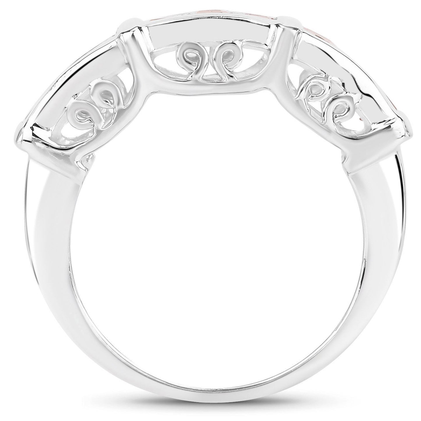 Bague en argent sterling avec saphir orange véritable de 1,08 carat
