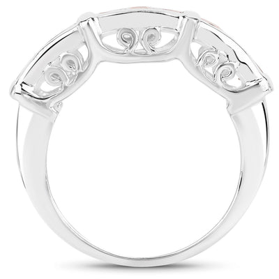 1.08 Carat Genuine Orange Sapphire Sterling Silver Ring