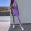 Women's Sports Casual Slit Hooded Sweatshirt Tights Set