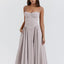 Vestido Midi Elegante con Tirantes de Espagueti