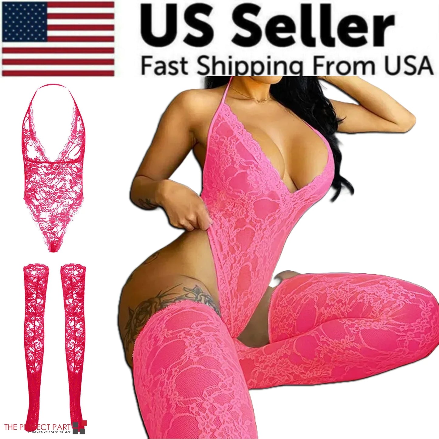 Body de Encaje Elegante para Mujeres - Ropa de Noche Talla Grande