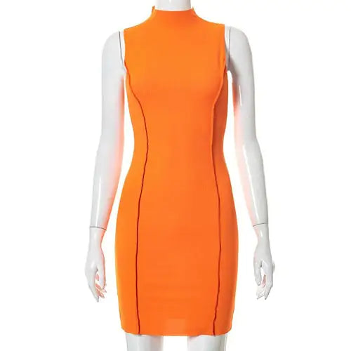 Vestido de Verano Bodycon Sin Mangas de Canalé para Mujeres