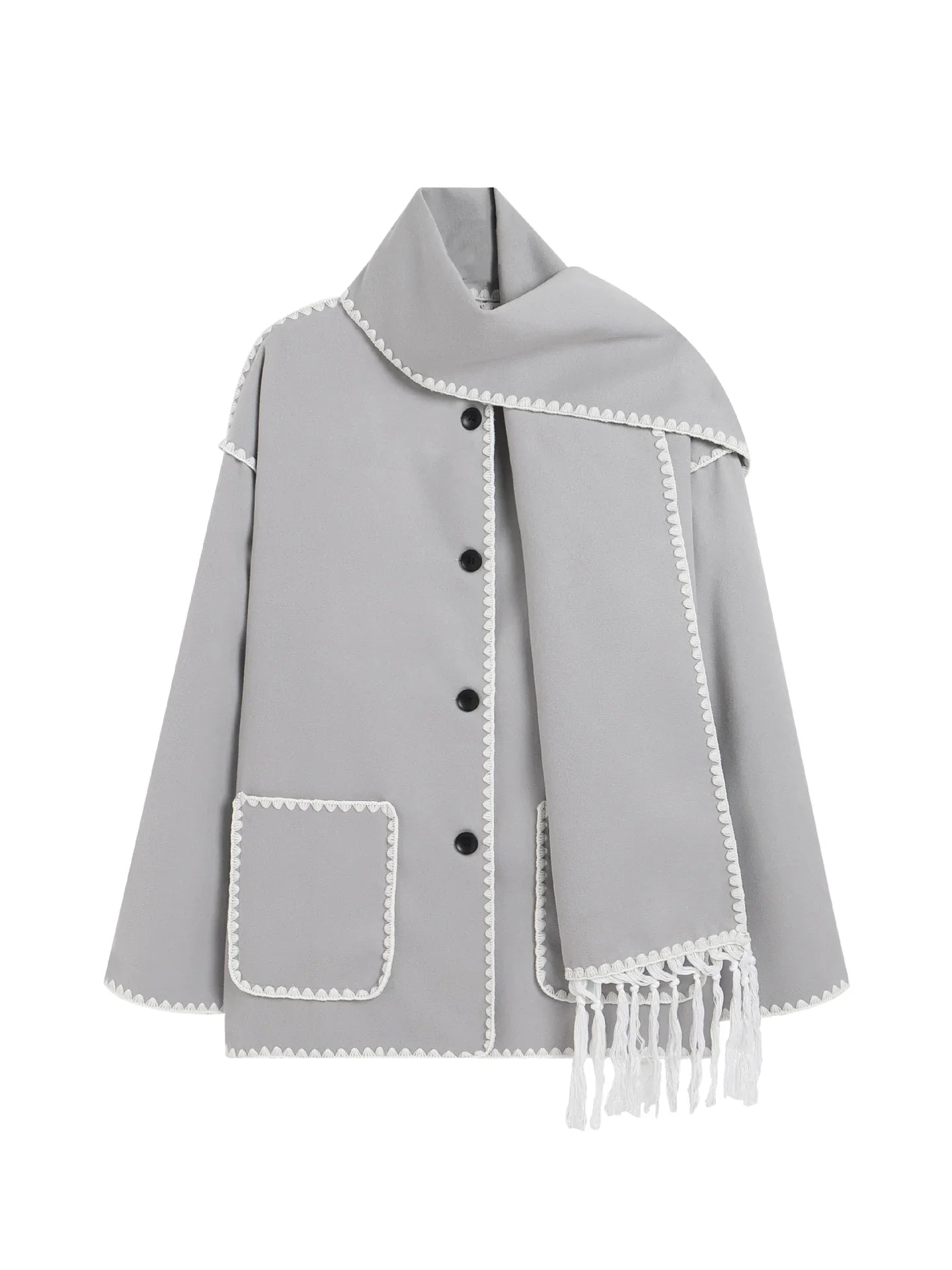 Manteau en Laine Épais Premium pour Femmes avec Écharpe