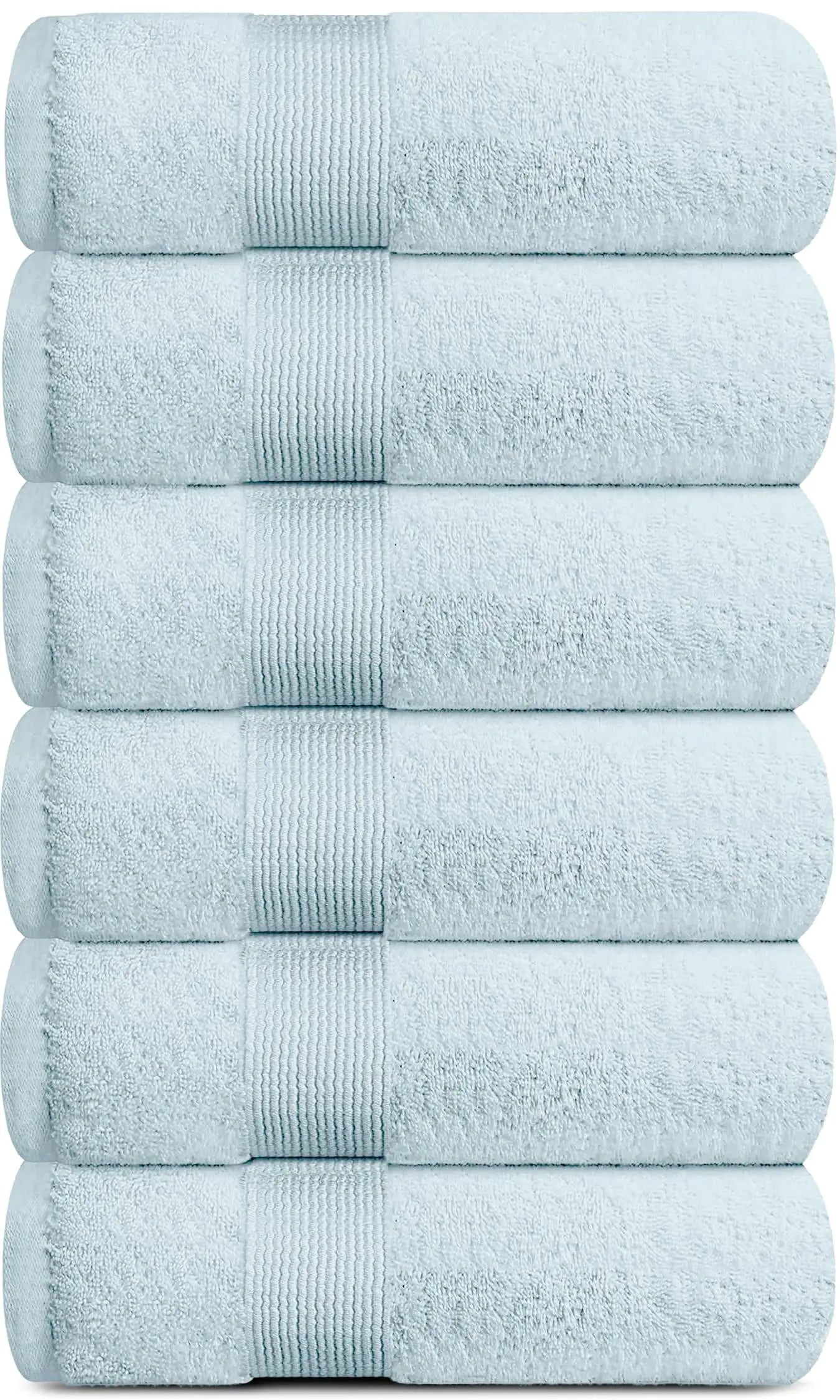 Colección Resort Toallas Suaves - Paquete de 6 Color Azul Claro