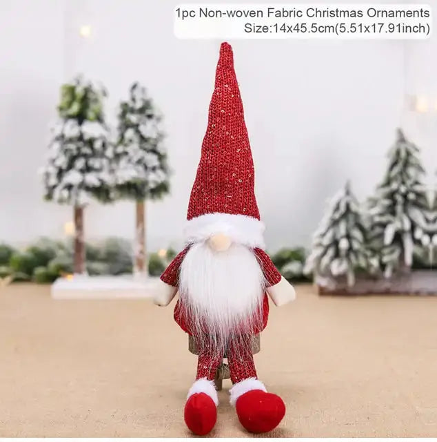 Muñeco de Navidad Gnomo Sin Rostro - Decoración Navideña Caprichosa